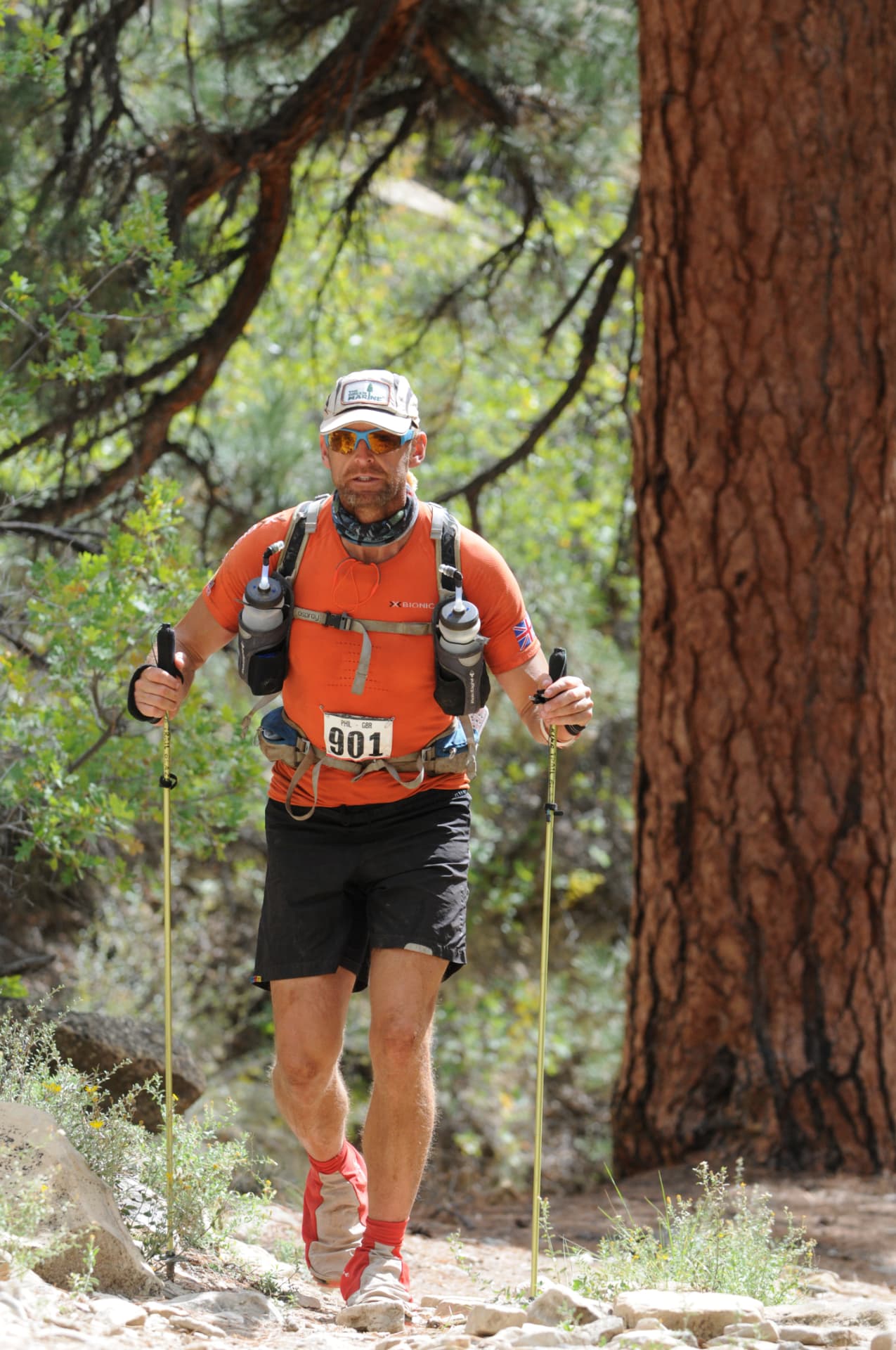 Phillip Carrington running in the mountains
