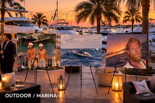 An outdoor marina setting
